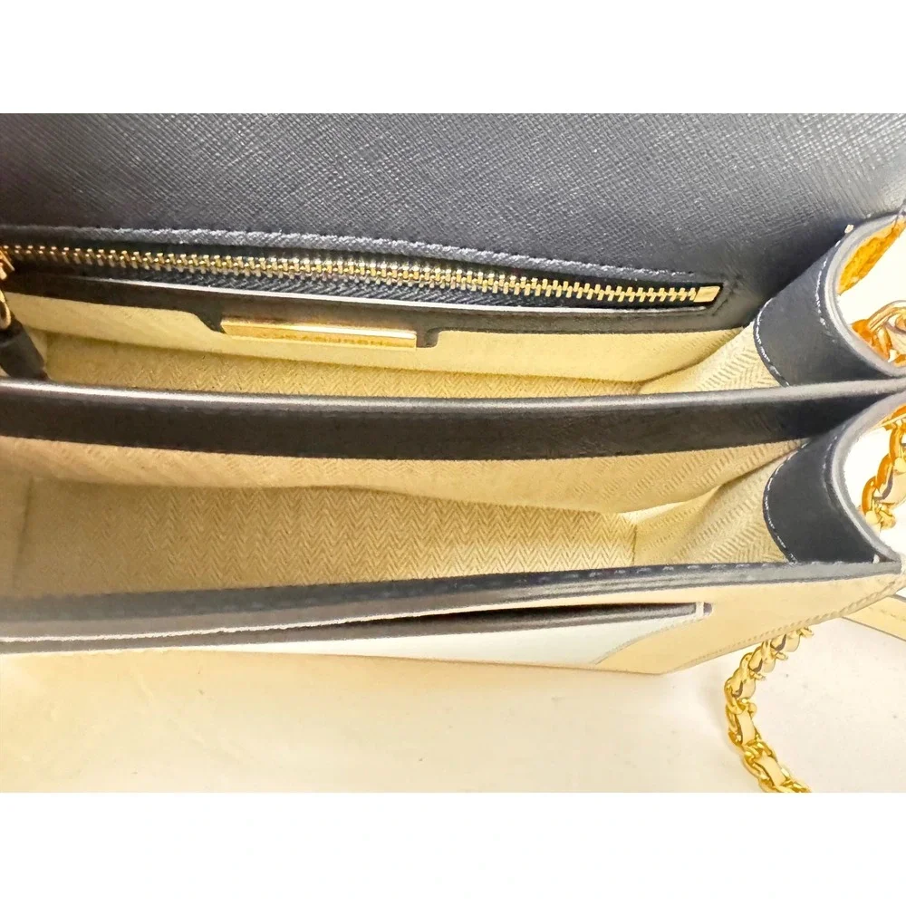 Tory Burch Robinson Color-Block Saffiano Leather Suede Convertible Shoulder NWOT